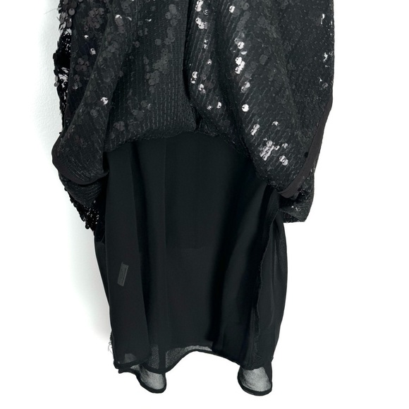 Space 46 Womens Sequin Tank Top Medium Black Evening Trapeze Racerback Sparkly - Picture 6 of 11